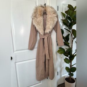 Vici FREDERICA POCKETED FAUX FUR COLLAR COAT size medium